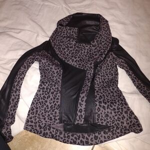 Leopard Print Jacket with Black Accents